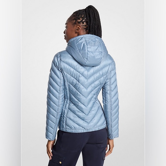 Michale Kors Reversible Quilted Nylon Signature Logo Packable Puffer Jacket| NEW - Picture 9 of 11